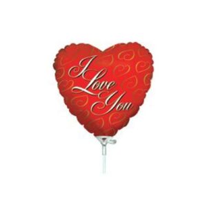 A red heart balloon with the words " i love you ".