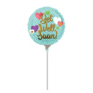 A balloon that says " get well soon ".